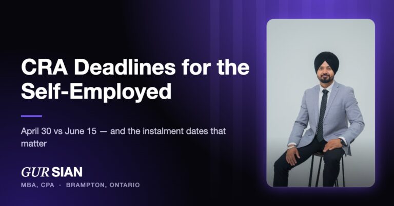 CRA Tax Deadlines for Self-Employed Canadians (2026–2027): April 30 vs June 15 Explained