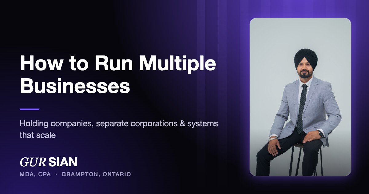 How to Run Multiple Businesses in Canada: Holding Companies, Separate Corporations and Systems That Scale